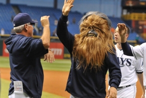 Luke Scott Wore A Chewbacca Mask At The Tampa Bay Rays Game On Friday