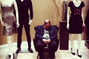 Bored men in shopping centers