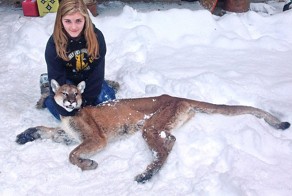 How girl ELEVEN shot dead cougar that was stalking her brother