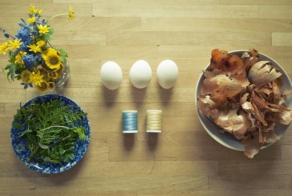 How to Dye Easter Eggs with Onion Shells and Flowers