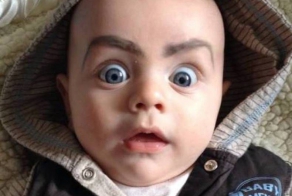 Drawing angry eyebrows on kids is probably the funniest idea ever