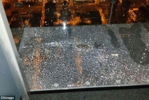 Willis Tower's 103rd floor glass viewing platform CRACKED