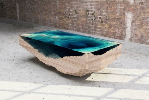 Stunning Table Layers Wood and Glass to Form Dramatic Ocean Depths