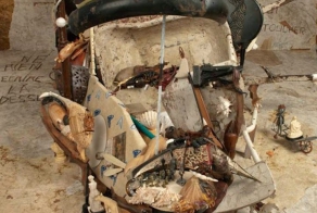 Bernard Pras Forms Incredible Anamorphic Portrait Out of Found Objects