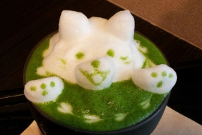 Japanese Cafe Turns An Ordinary Cup Of Green Tea Into 3D Latte Art