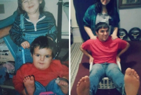 We Recreated Childhood Photos As Christmas Gift For Our Ailing Mother