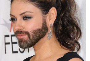 Mila Kunis With a Beard