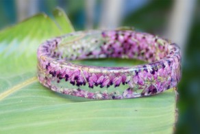 Flowers Frozen In Time Inside Handmade Resin Bracelets