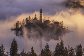 Spectacular Sunrise At Lake Bled In Slovenia
