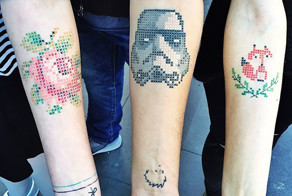Cross-Stitch Tattoos By Turkish Artist Eva Krbdk