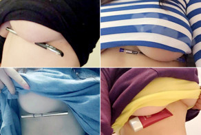 Now there’s a craze for proving you’re a ‘true woman’ by holding things with your BOOBS