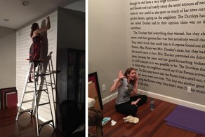This Woman Painted The First Page Of “Harry Potter” On Her Wall