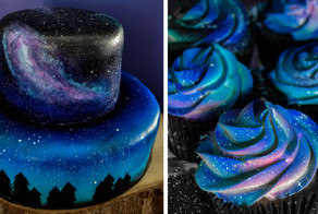 “I Was Asked To Make A Galaxy Themed Cake And Cupcakes For A Wedding”
