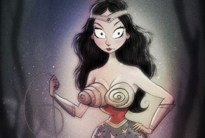If Tim Burton Illustrated Superheroes