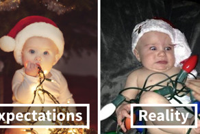 Expectations VS. Reality: 10+ Christmas Baby Photoshoot Fails
