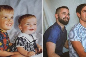 My Brother And I Recreated Childhood Photos As A Gift To Our Mom On Her 50th Birthday