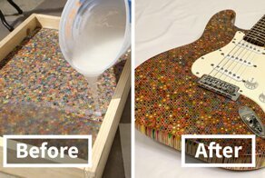 Guy Spends $500 To Build An Epic Custom Guitar Out Of 1200 Pencils, Shows How He Did It