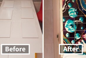I Created A “Galaxy Shower” By Painting My Plain Bathroom Tiles