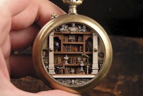 This Artist Turns Old Pocket Watches Into Miniature Worlds