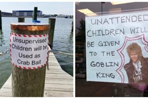 The Funniest “Unattended Children” Warning Signs