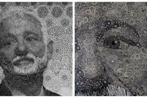 Artist Spends 200 Hours Making Stunning Portrait Of Bill Murray Out Of Rolled Vinyl Tape