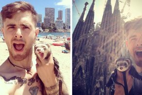 Guy Loses His Best Friend, Mom, Finds Peace By Quitting His Job And Traveling With His Pet Ferret