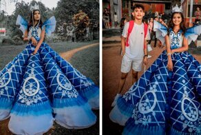 Parents Can’t Afford To Rent A Gown For Girl’s Prom, Brother Steps Up And Makes Her One Instead