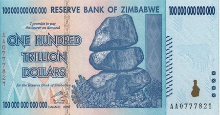 4. Сотня триллионов долларов (Зимбабве)