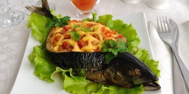 9. Скумбрия в духовке с овощами, грибами и сыром 9. Скумбрия в духовке с овощами, грибами и сыром