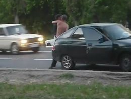 Драка на дороге с комментариями