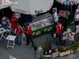 Жесткое столкновение фанатов