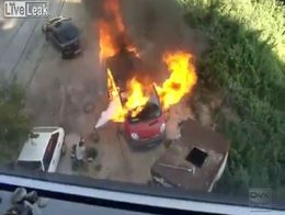 Пожар и сильный взрыв