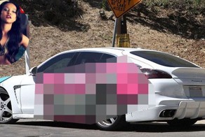 Крис Браун раскрасил Porsche своей подруги (6 фото)