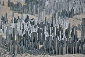 Город из скоб для степлера