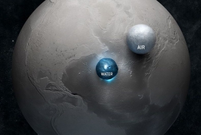 Наглядное соотношение воды и воздуха, которые имеются у нашей планеты