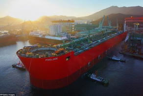 Транспортник «Prelude FLNG» при полной загрузке достигает более 600.00