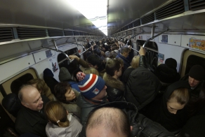 Утренняя давка в Московском метро