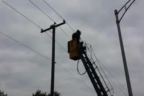 Неудачная попытка снять кота с ЛЭП