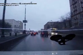 Автобус на встречке в Москве