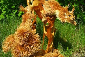 Уникальные скульптуры из деревянной стружки