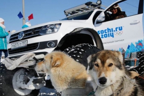 Огромные внедорожники Volkswagen на Олимпиаде в Сочи