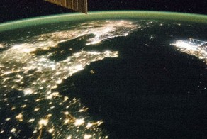 Вид с орбиты на КНДР