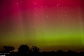 Полярное сияние в небе над Норфолком