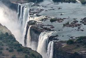 Замбия. Водопад Виктории с вертолёта.