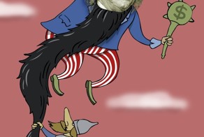 Взгляд художников-карикатуристов на американские доллары