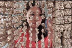 Портрет джеки чана из палочек