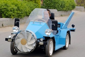 Китаец изобрел автомобиль, работающий от ветра