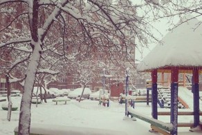 Весенний снегопад в Екатеринбурге