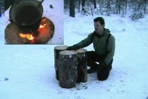 О четырёх кострах по принципу "финской свечи" от русского Беара Грилза