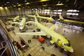Производство самолетов Sukhoi Superjet 100 в Комсомольске-на-Амуре